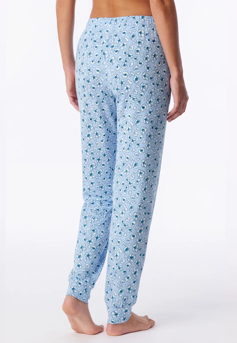 Hose mit Bündchen Blau gemustert - Mix+Relax