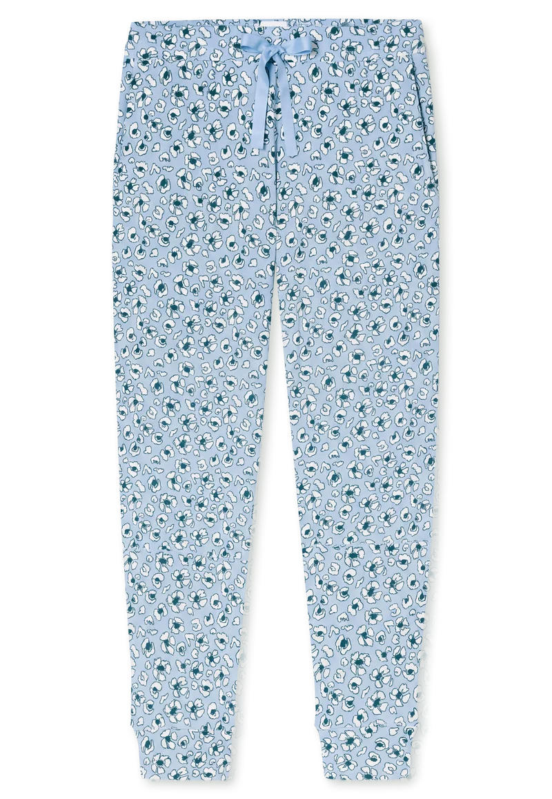 Hose mit Bündchen Blau gemustert - Mix+Relax