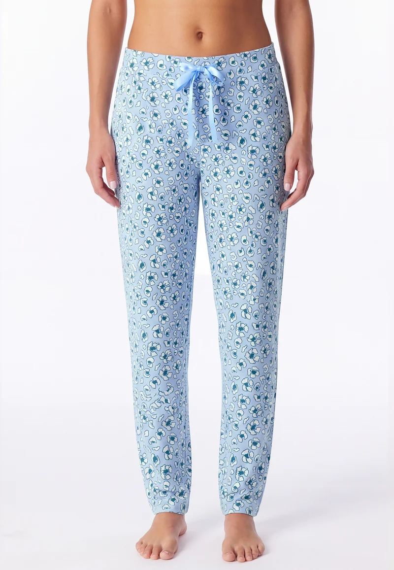 Hose mit Bündchen Blau gemustert - Mix+Relax