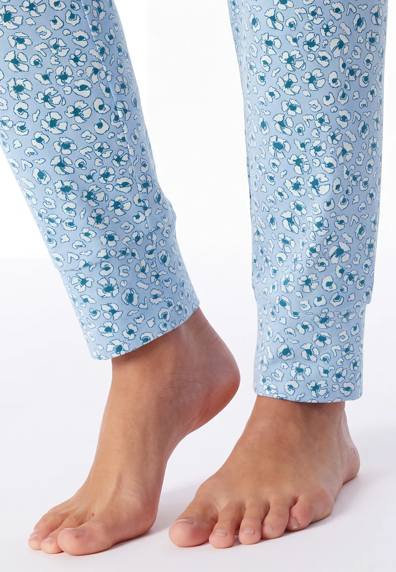 Hose mit Bündchen Blau gemustert - Mix+Relax