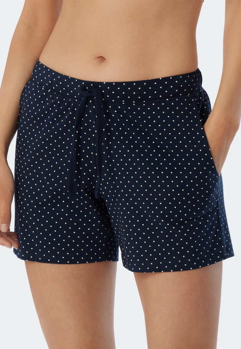 Hose kurz Dunkelblau/Weiss gemustert - Mix+Relax