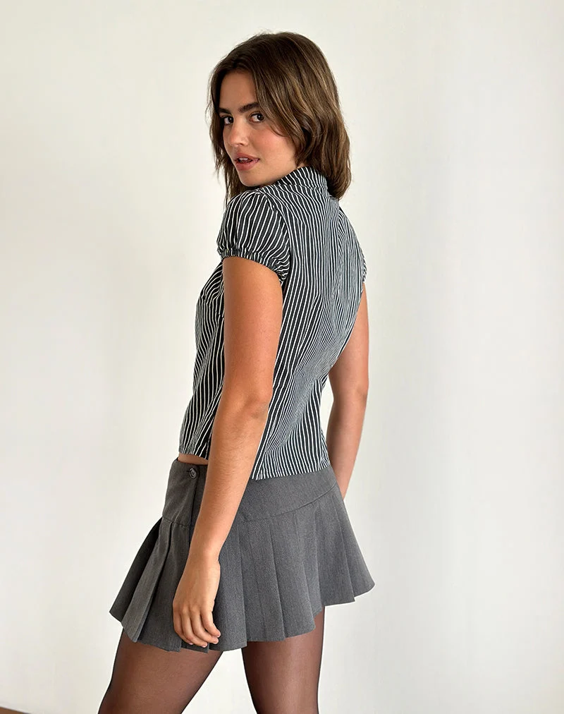 Ulsan - Chemise cintrée à rayures noires et grises