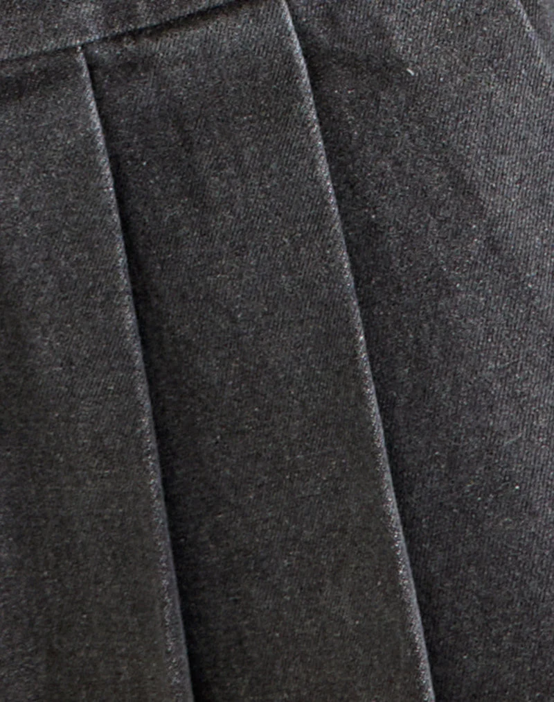 Mini-jupe plissée Casna en denim délavé gris