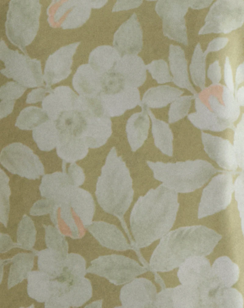 Robe midi Risala Scoop, vert pâle à fleurs
