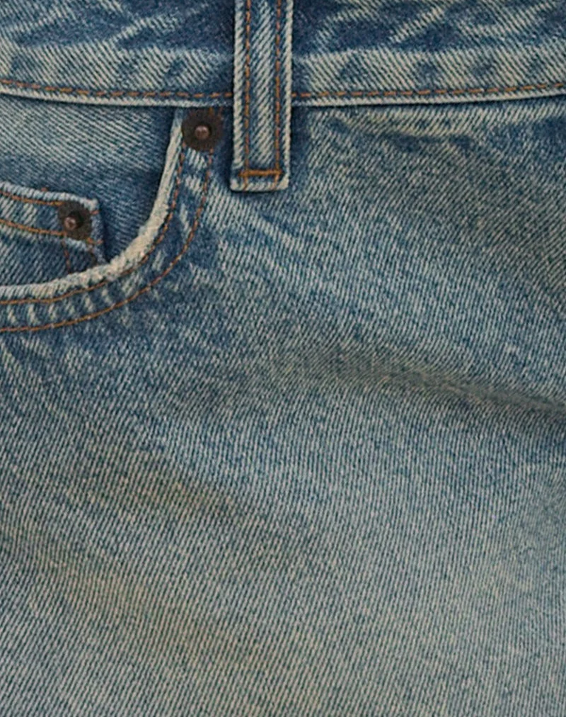 Short micro en denim bleu vintage