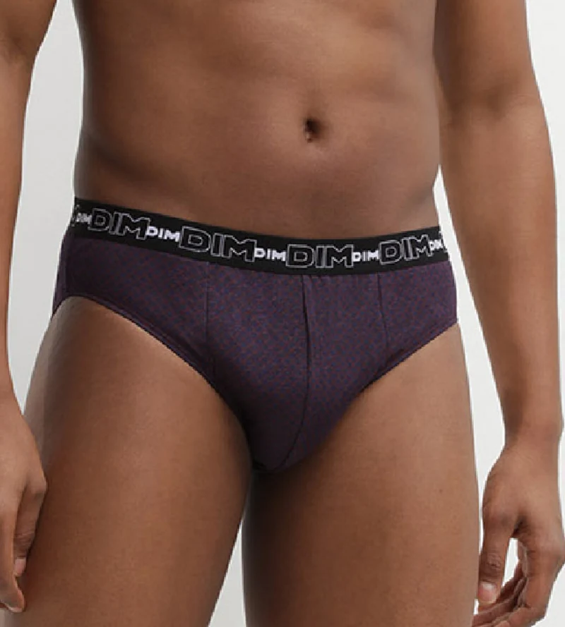 Lot de 3 slip homme en coton avec imprimé pois Noir Dim Coton Print