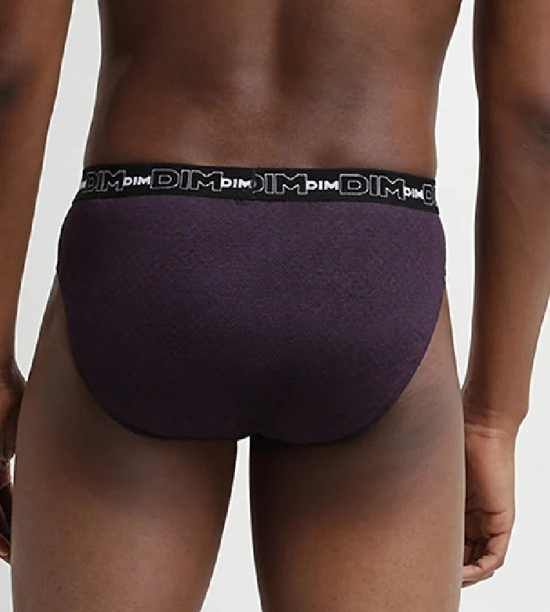 Lot de 3 slip homme en coton avec imprimé pois Noir Dim Coton Print