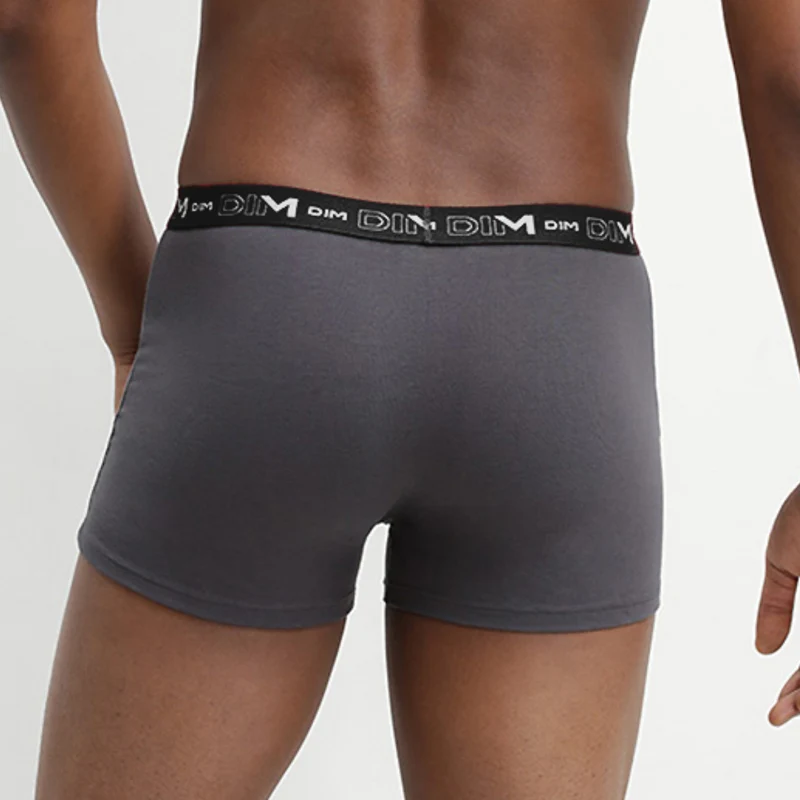Lot de 3 boxers gris, rouge chili et noir Coton Stretch