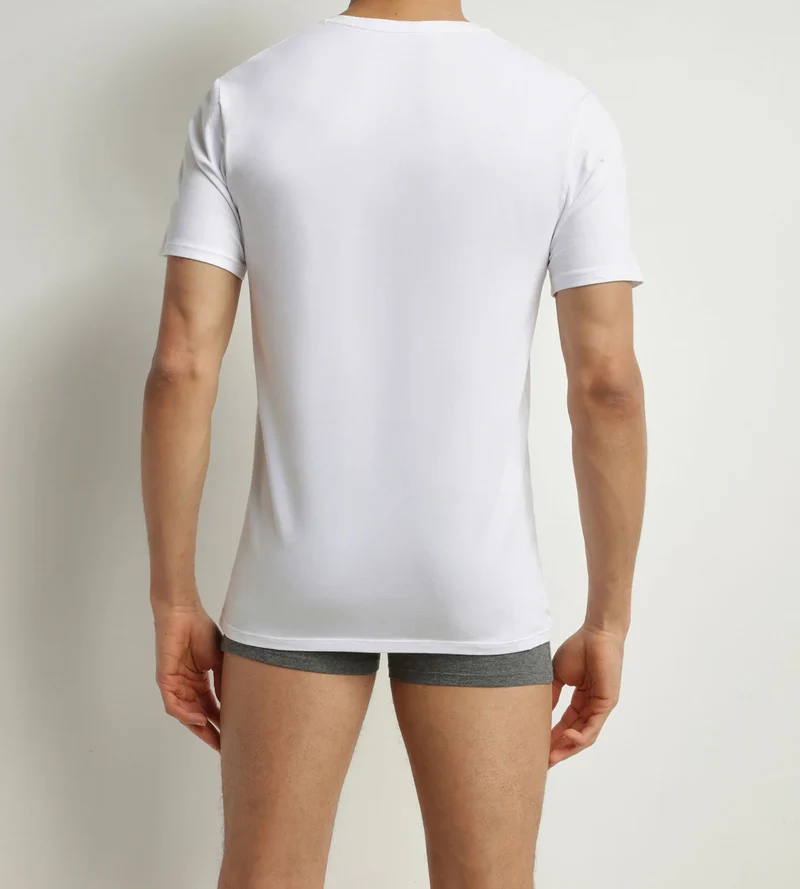 Lot de 2 t-shirts homme en coton bio Blanc à col V Dim Good