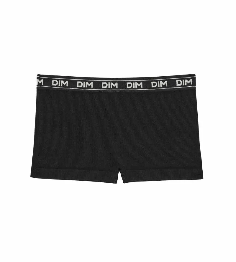 Boxer garçon en coton modal côtelée Noir Dim Icons