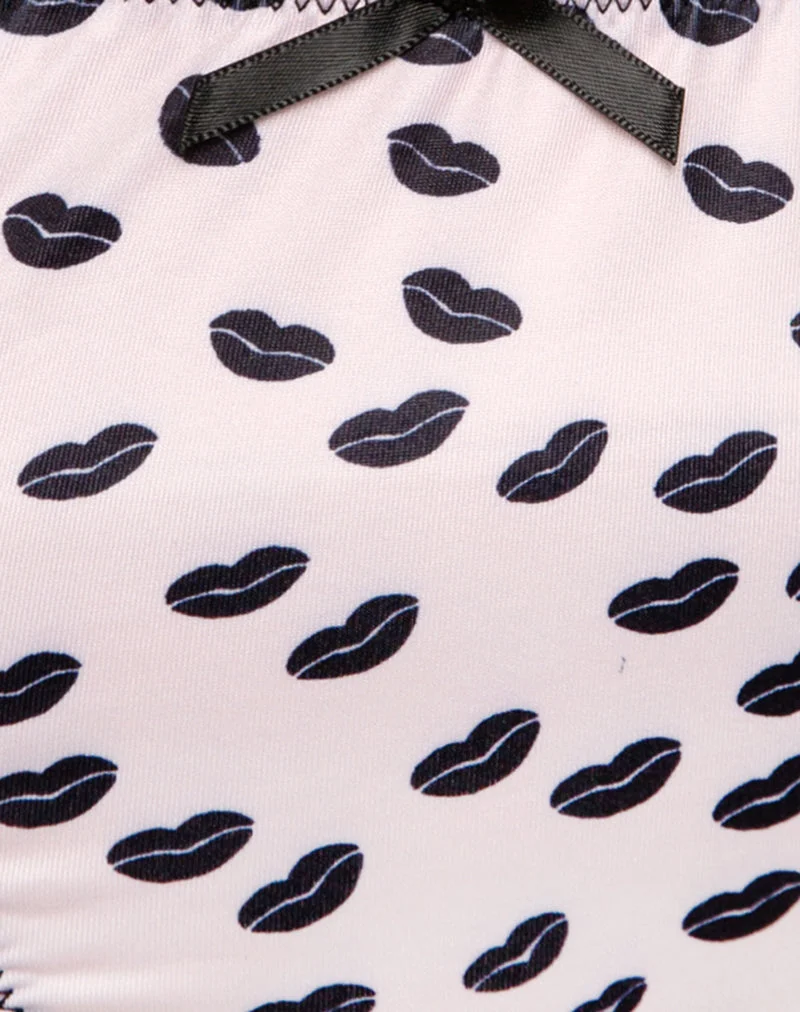 Tanga Adrienne en Micro Lips Rose Noir