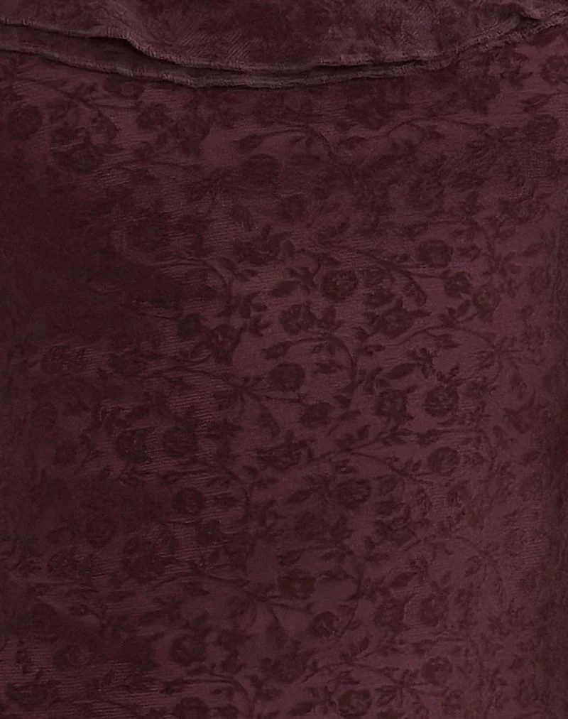 Mini robe Rolita, Ditsy Flock Burnt Maroon