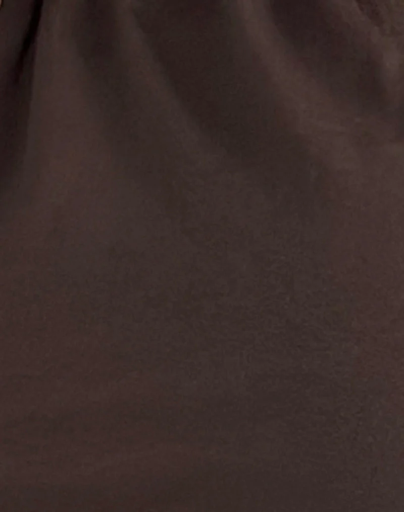 Shalas Halter Top in Jersey Bitter Chocolate