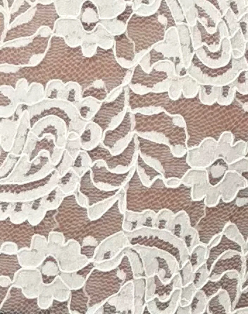 Yoren - Top cami non doublé en dentelle Paisley - Ivoire