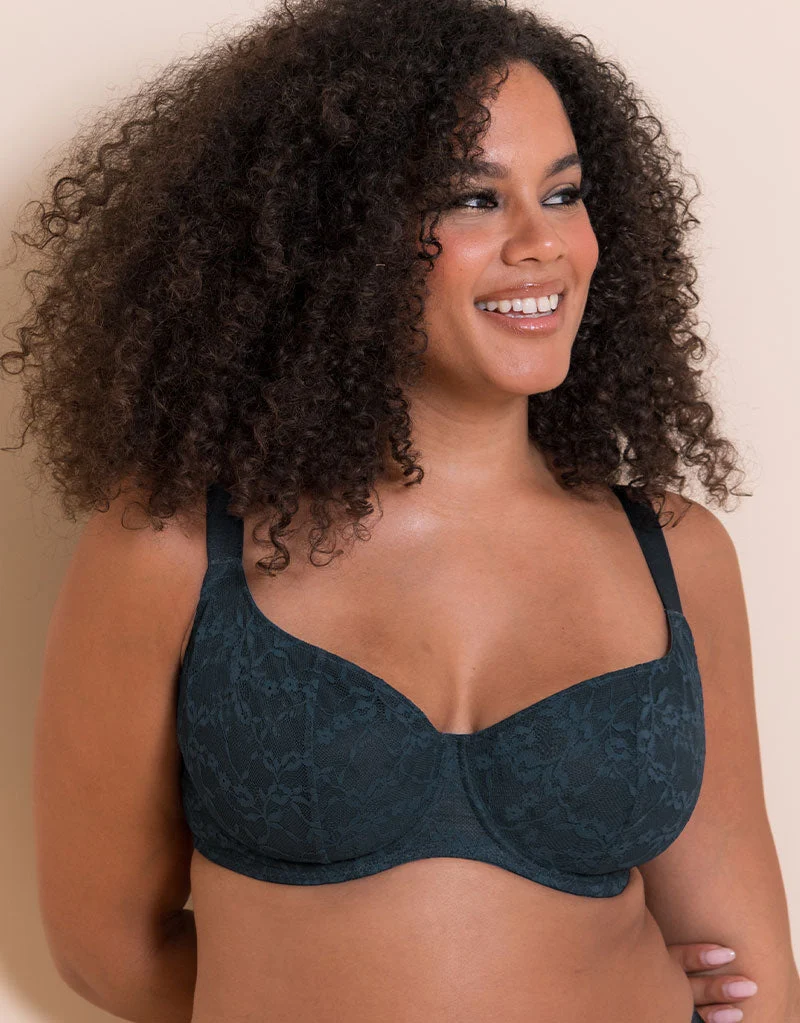 Curvy Kate All Night Lace Scooped Multiway Balcony Bra Denim Blue