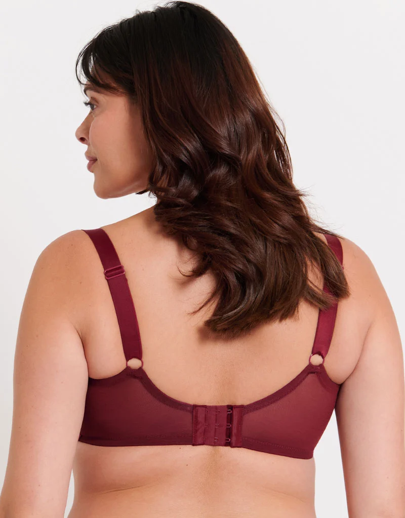 Flirtelle Emilie Deco Full Cup Side Support Bra Oxblood