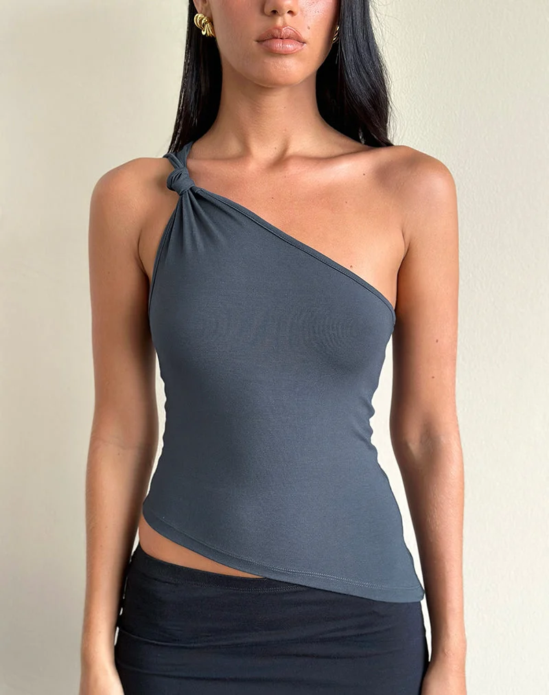 Top asymétrique Idra en jersey Ocean Storm
