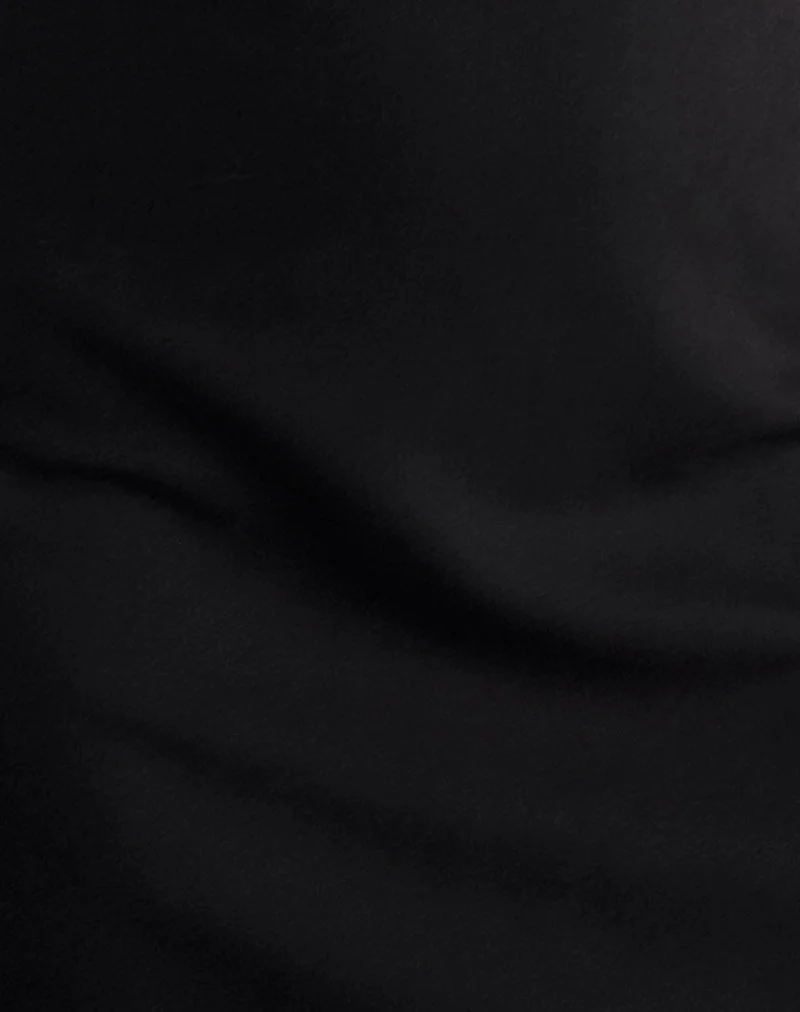 Mini robe Asinel en noir avec nœud en ivoire