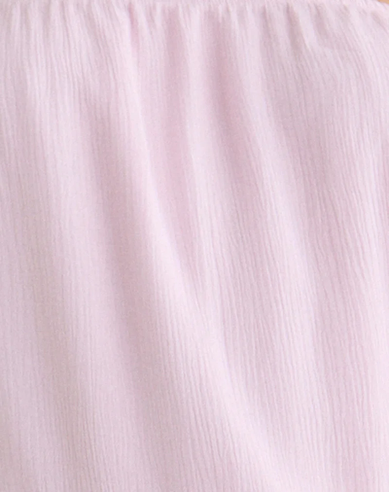 Robe Moka Mini rose pâle froissé