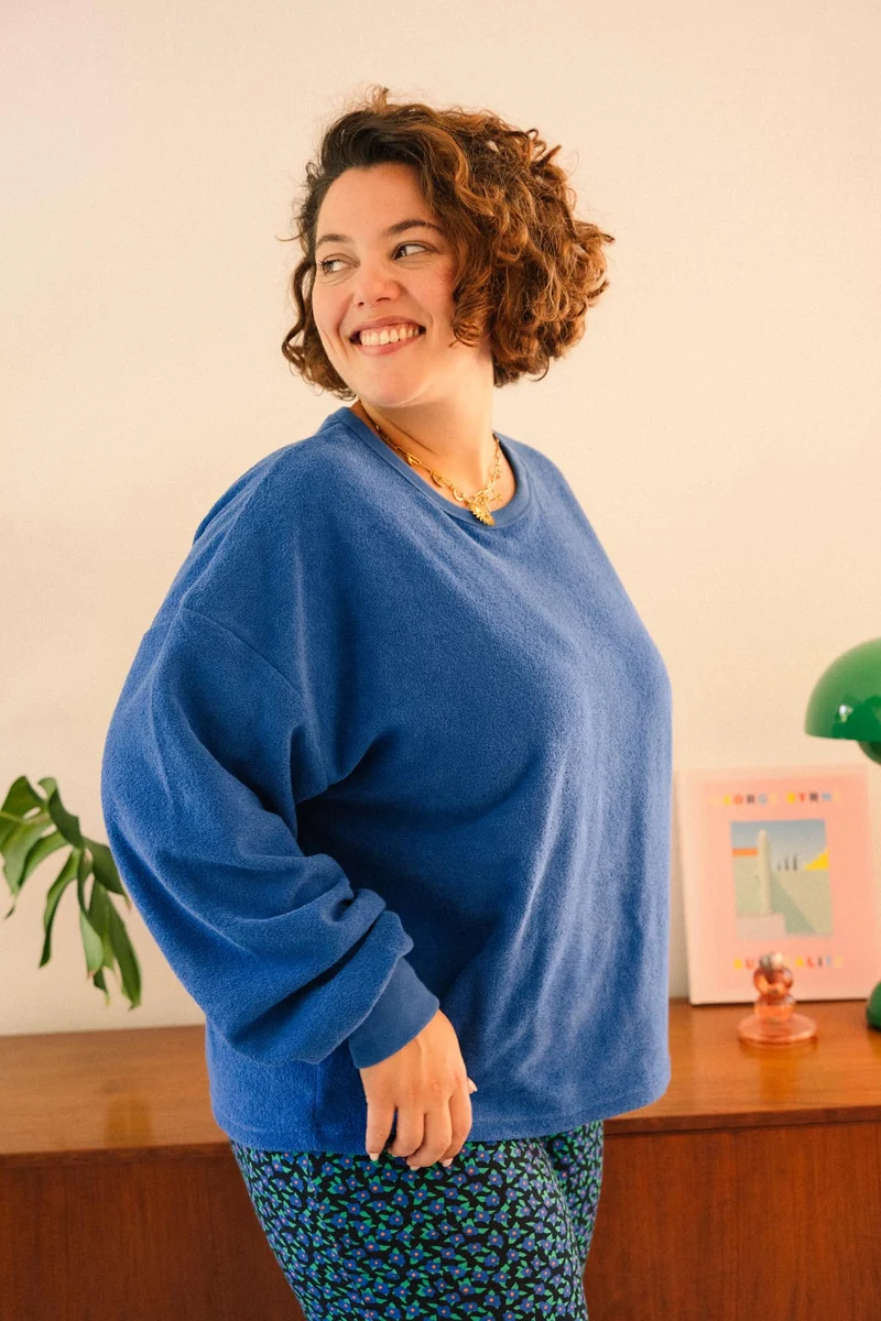 Sweat Cocoon Coton BIO - Bleu Klein