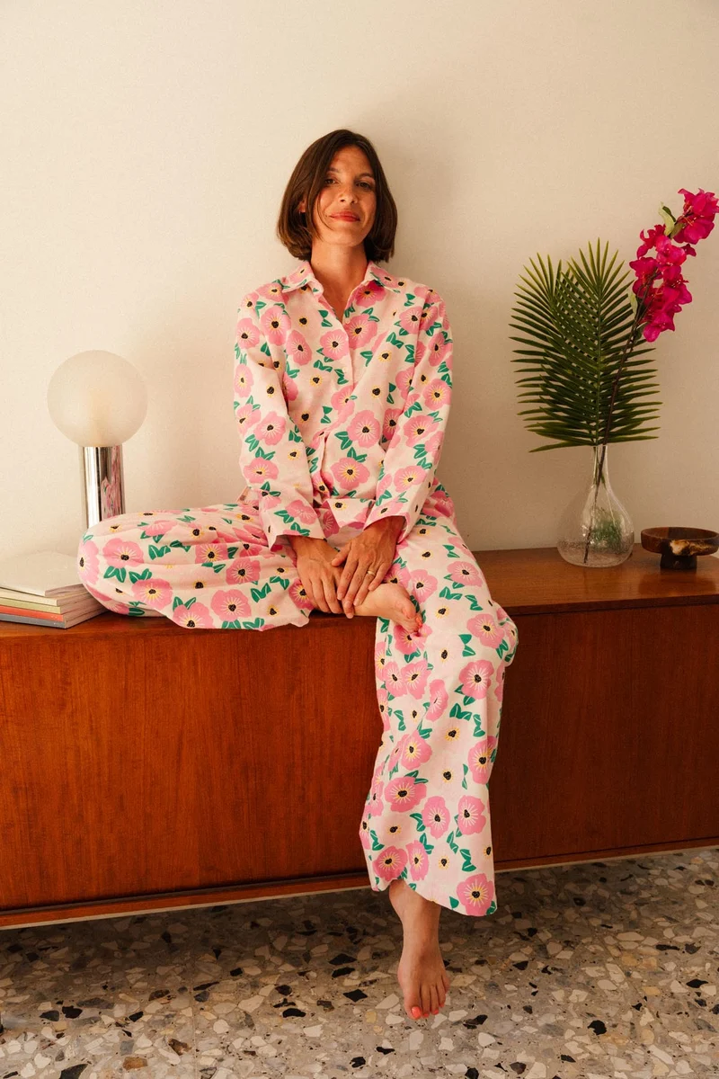 Pyjama Long Flanelle - Bougainvillier Bico