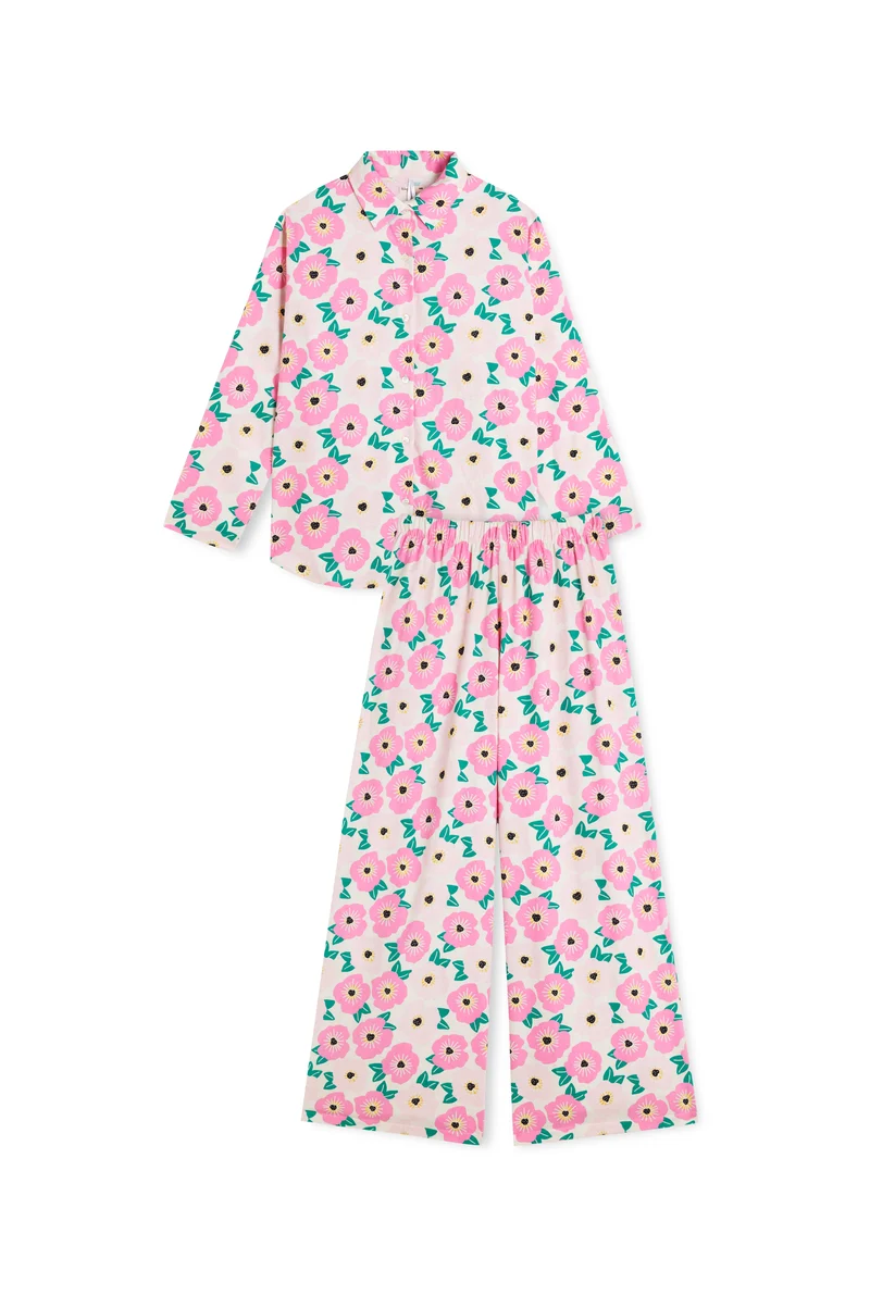 Pyjama Long Flanelle - Bougainvillier Bico