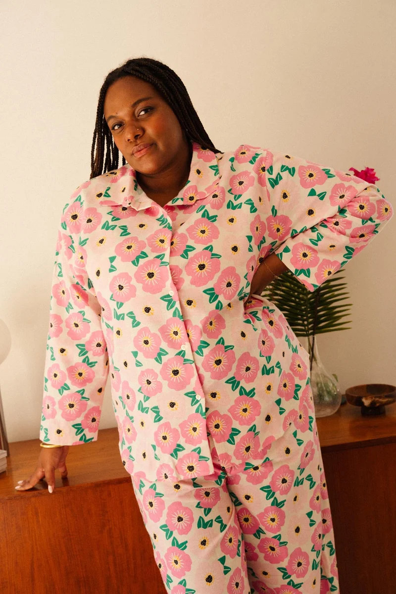 Pyjama Long Flanelle - Bougainvillier Bico