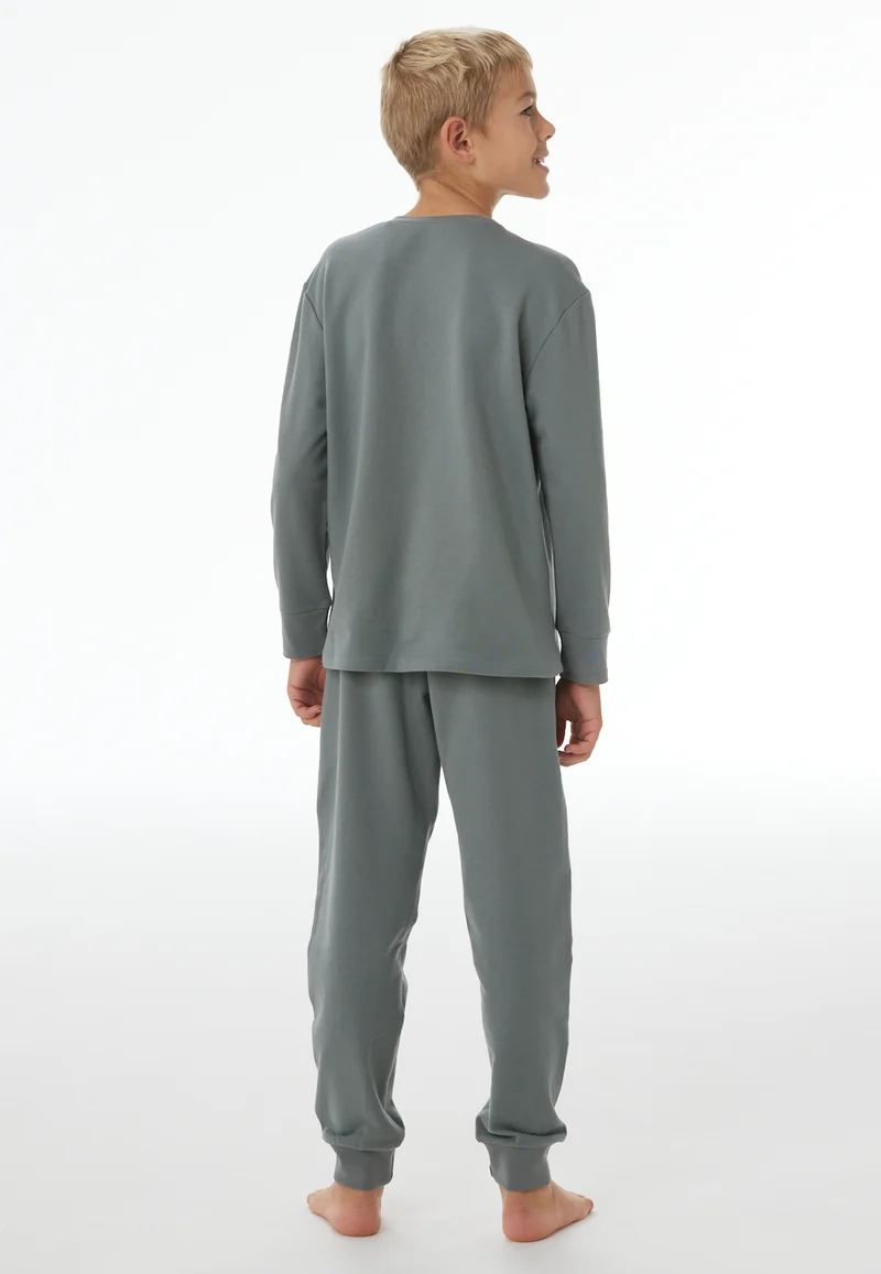 Schlafanzug mit Bündchen Grau - Nightwear