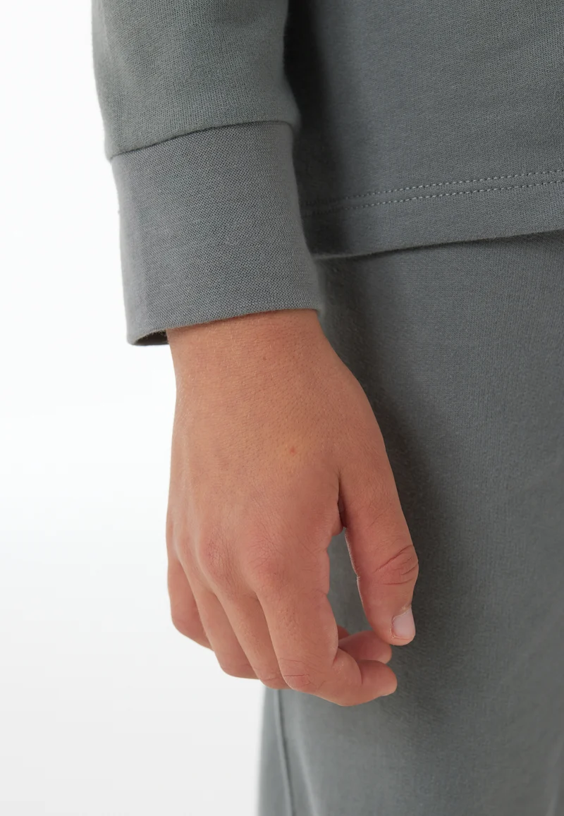 Schlafanzug mit Bündchen Grau - Nightwear