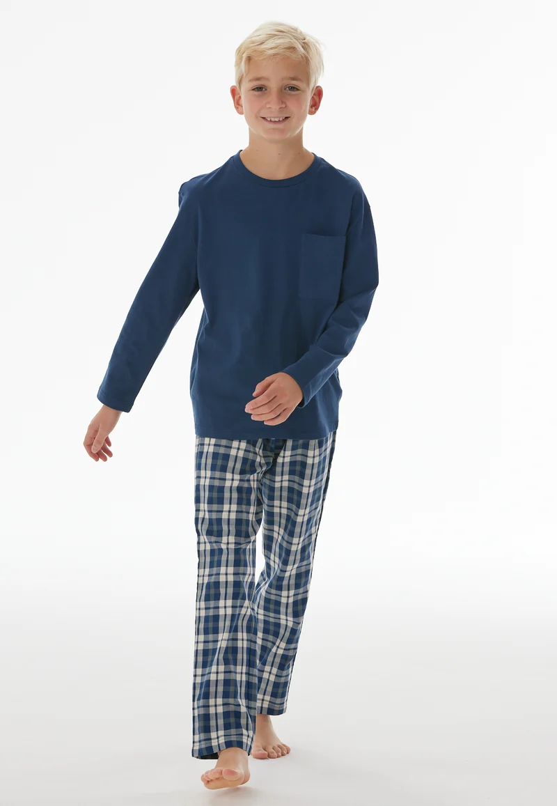 Schlafanzug Blau/Weiss kariert - Nightwear