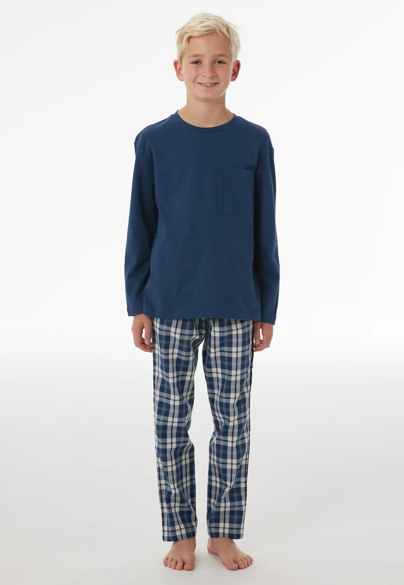 Schlafanzug Blau/Weiss kariert - Nightwear