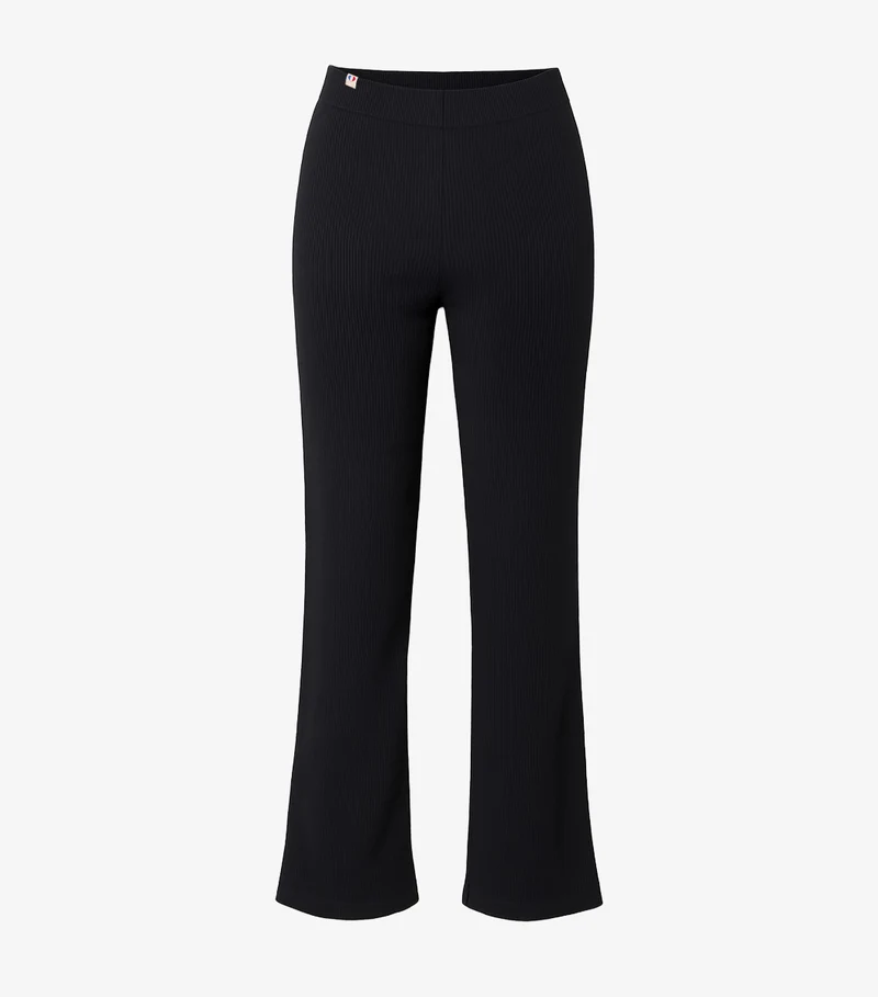 Pantalon Maille Côtelée Femme Noir - Intemporel