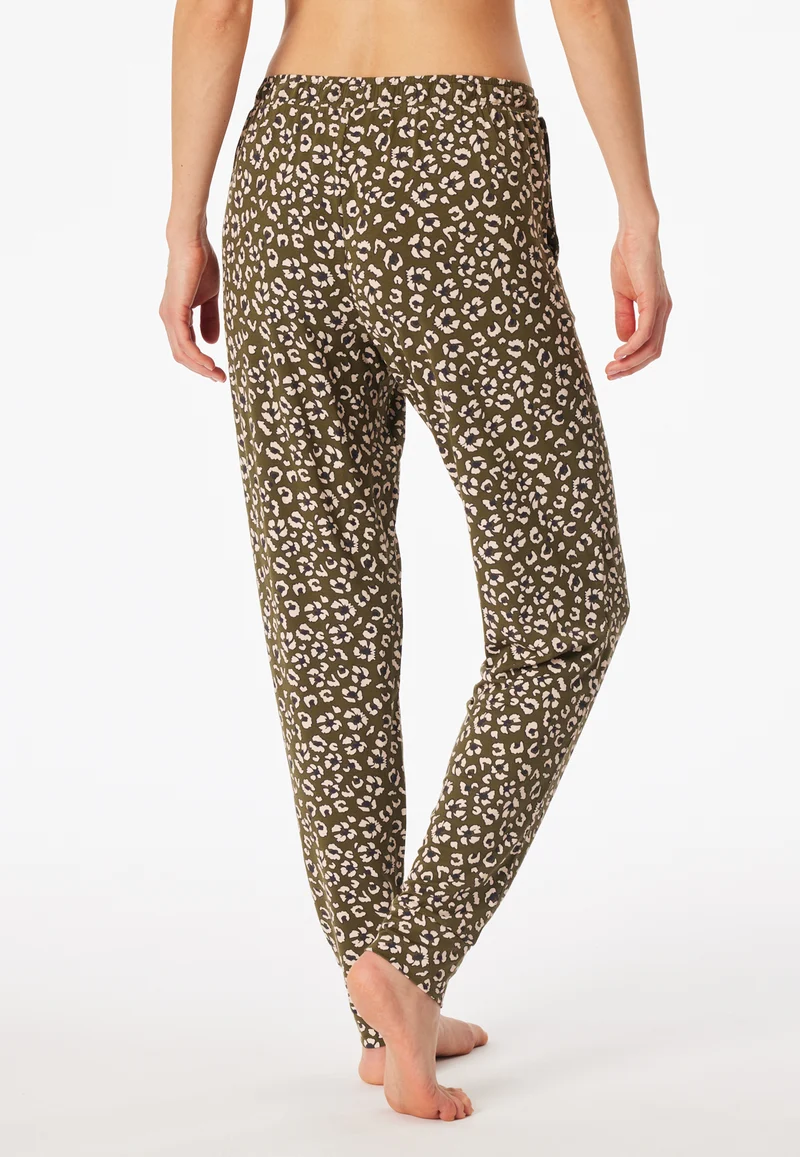 Hose mit Bündchen Khaki gemustert - Mix+Relax