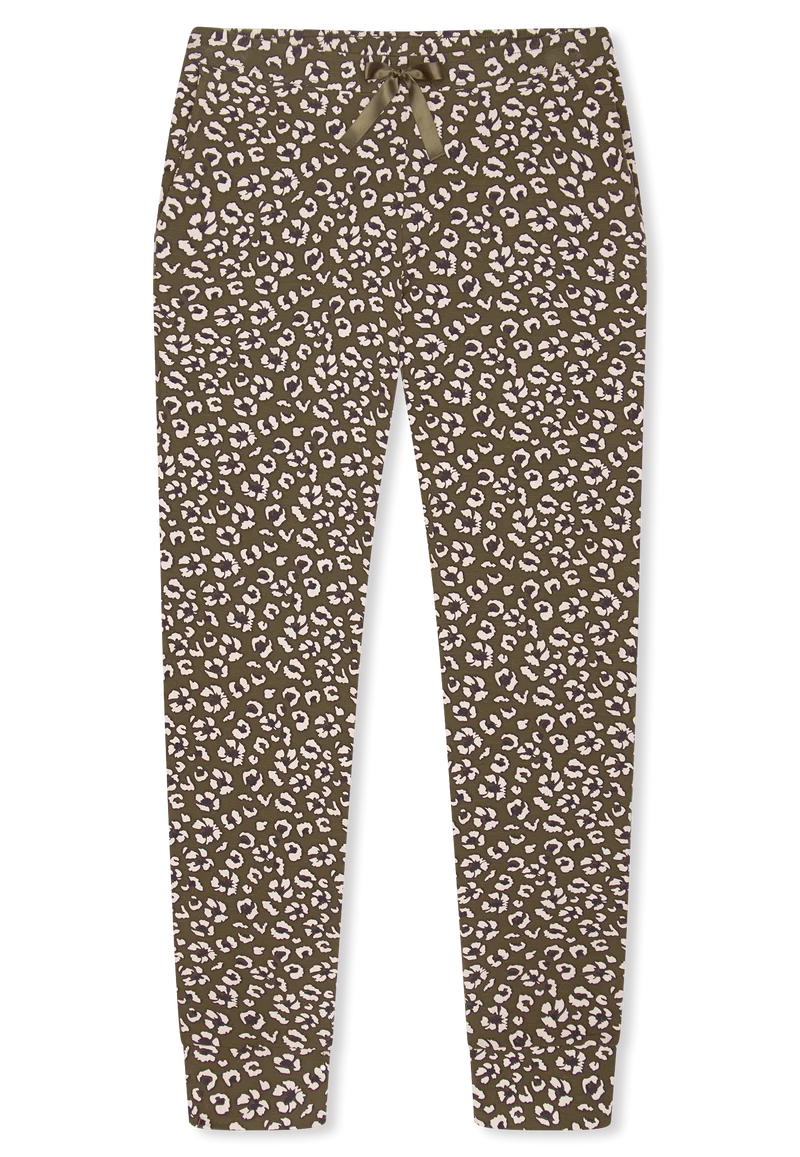 Hose mit Bündchen Khaki gemustert - Mix+Relax