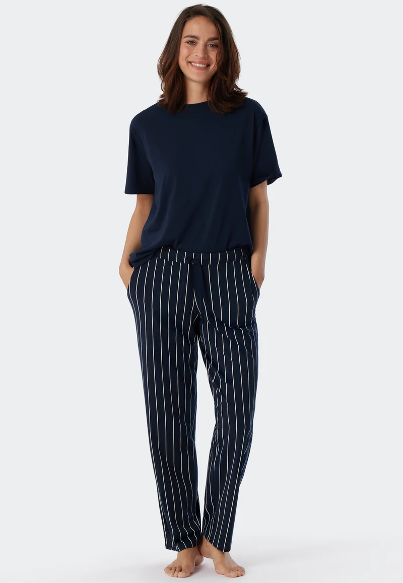 Hose Dunkelblau/Weiss gestreift - Mix+Relax