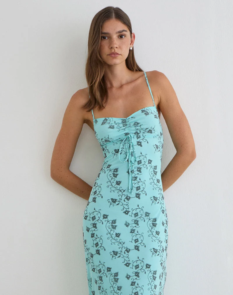 Robe midi Collete, couleur « Winding Ivy Blue »