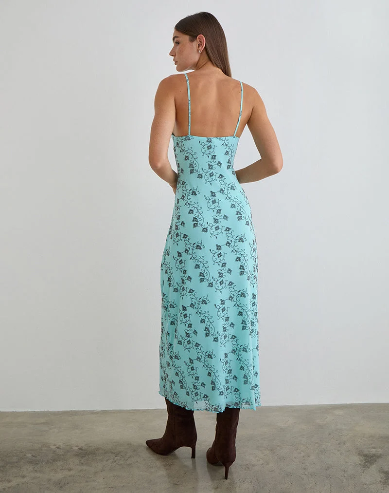 Robe midi Collete, couleur « Winding Ivy Blue »