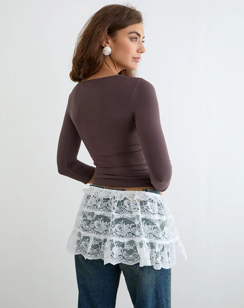 Jupe-ceinture Asa Wrap en dentelle blanche