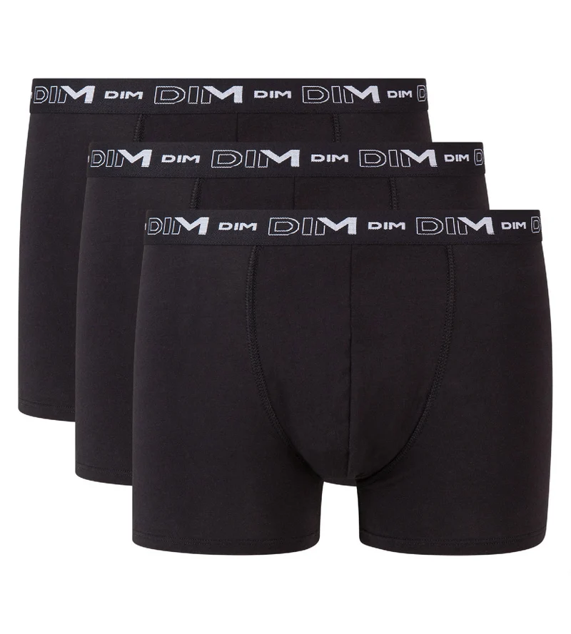Lot de 3 boxers noir Homme en coton stretch