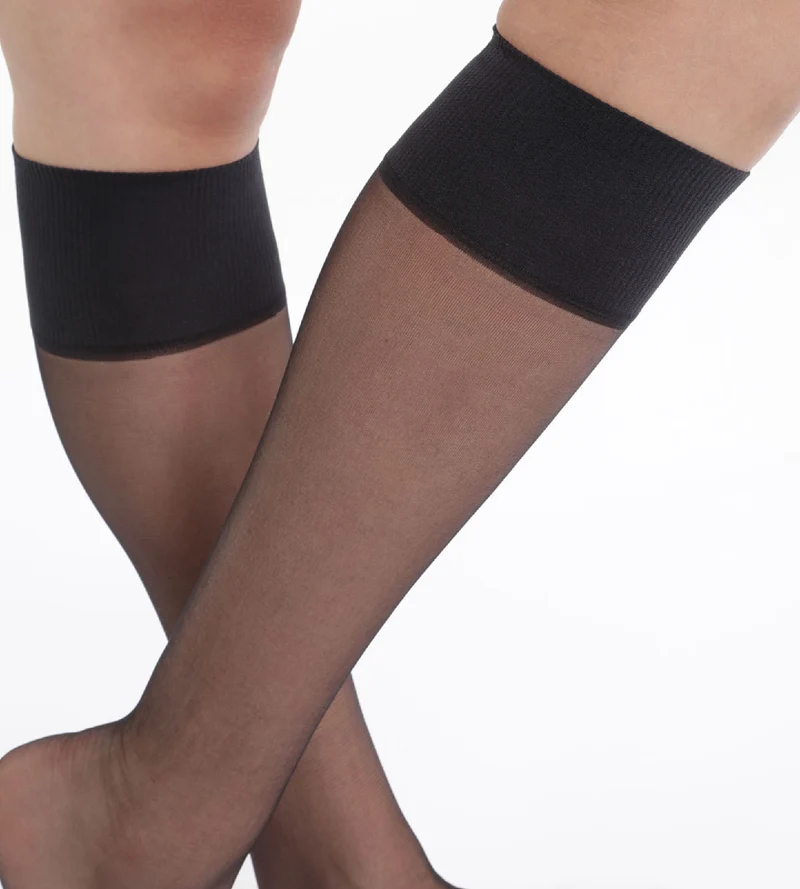 Lot de 2 mi-bas voile noirs Mes Essentiels 15D