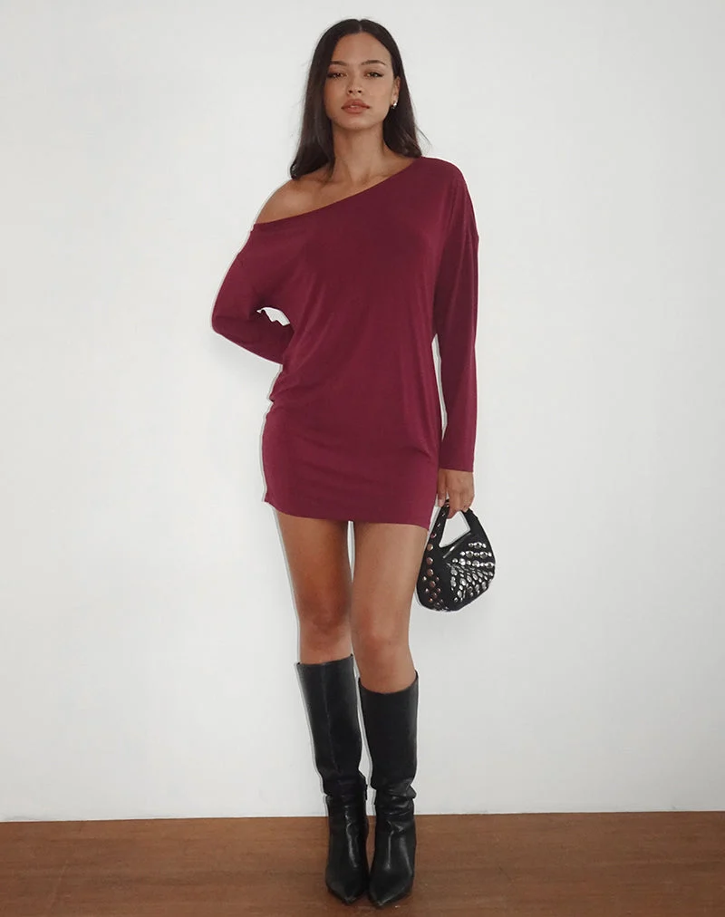 Mini robe souple Shelisa, rouge foncé