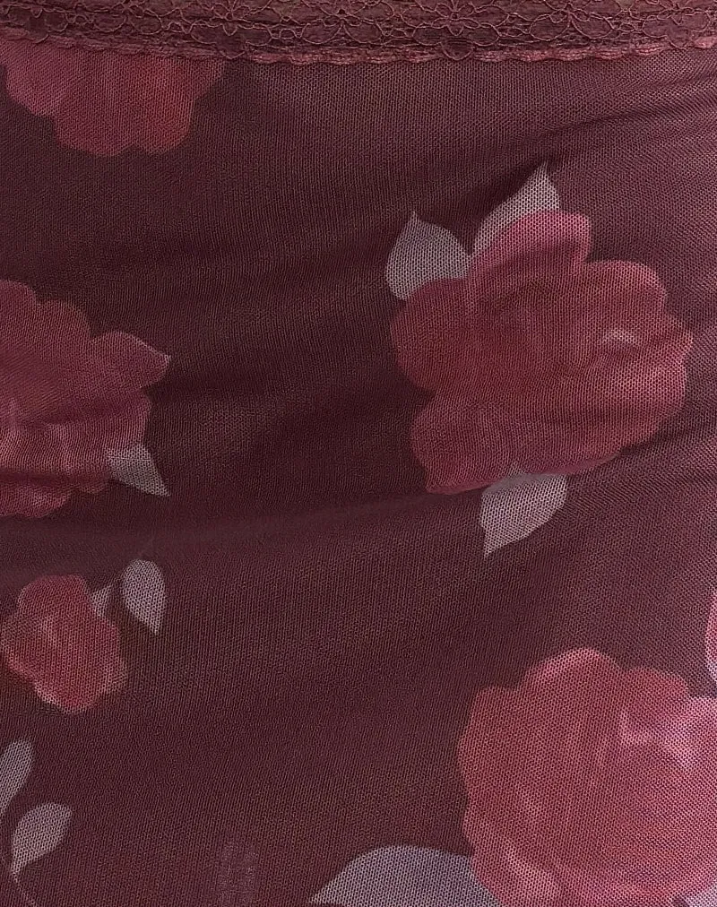 Minijupe Jeor, Blooming Rose Burgundy