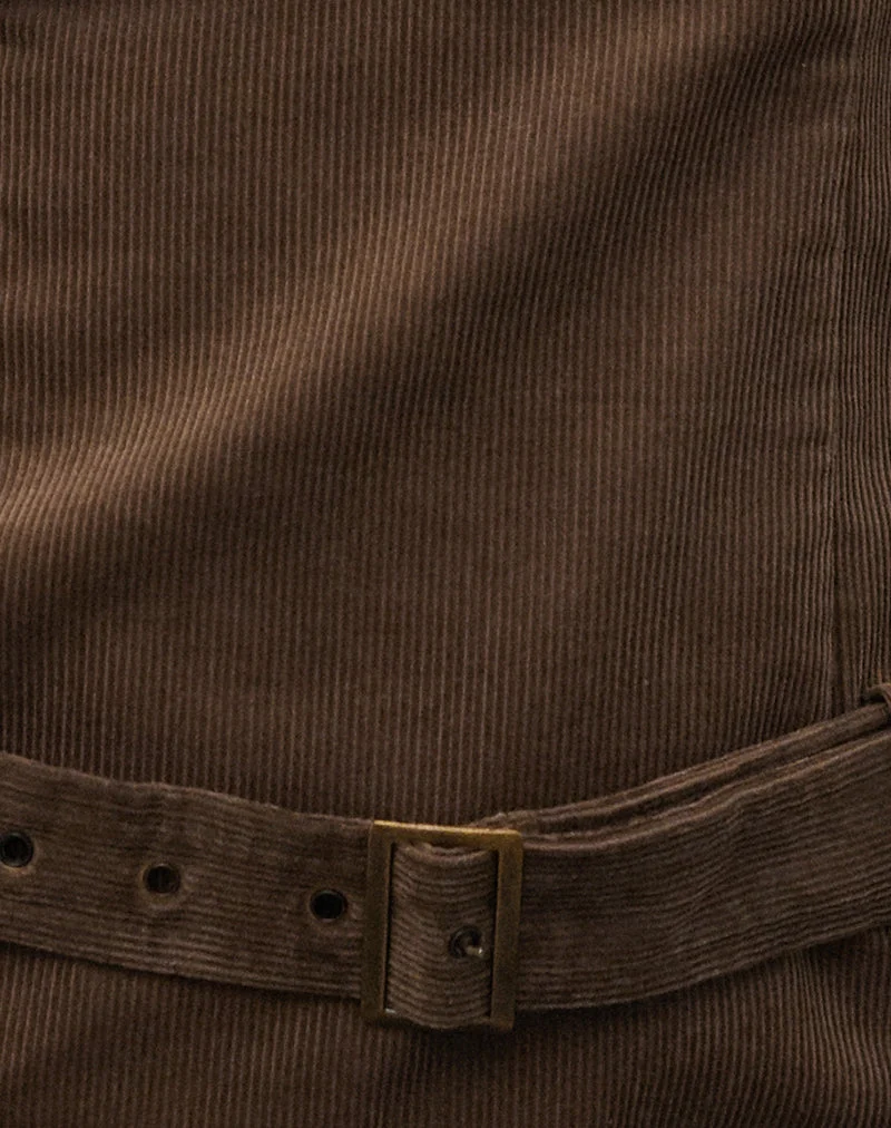 Mini robe Dilshan en Babycord marron