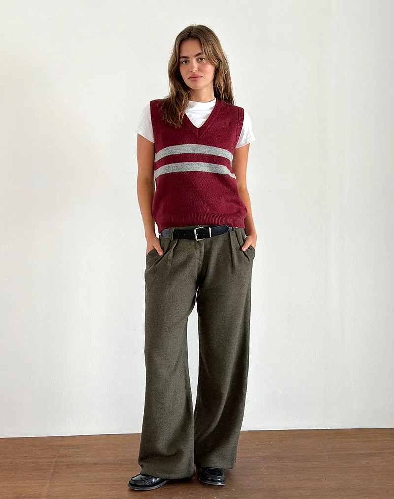 Pantalon de tailleur Nailaka, taupe foncé