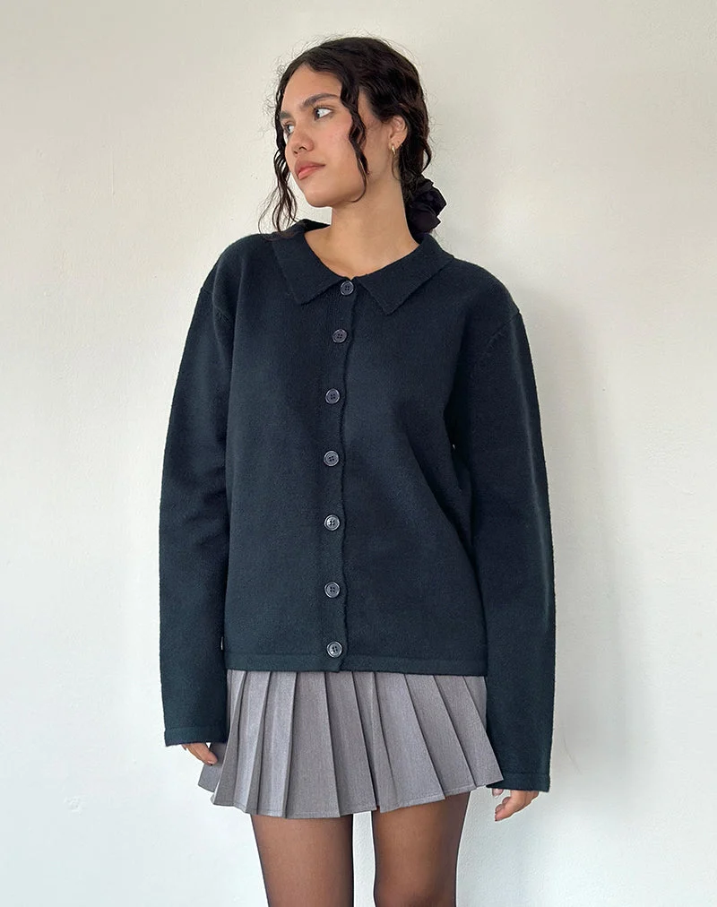 Cardigan Madera en marine foncée