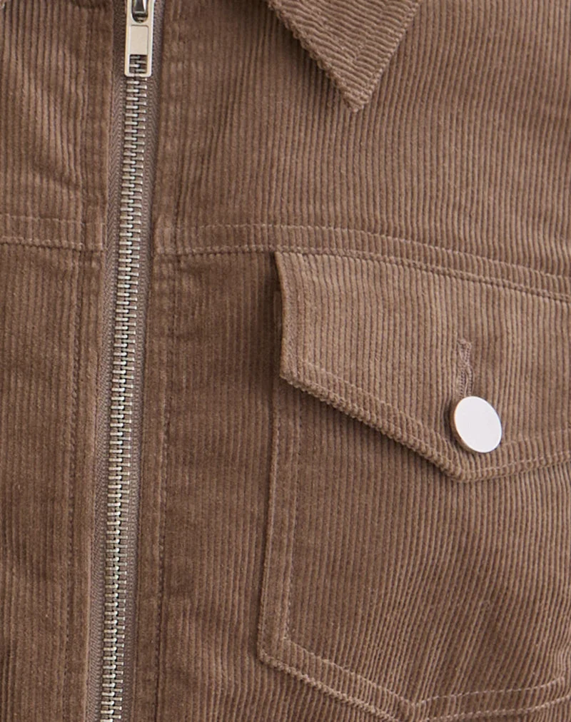Rohana Veste ajustée en Baby Cord Walnut Brown
