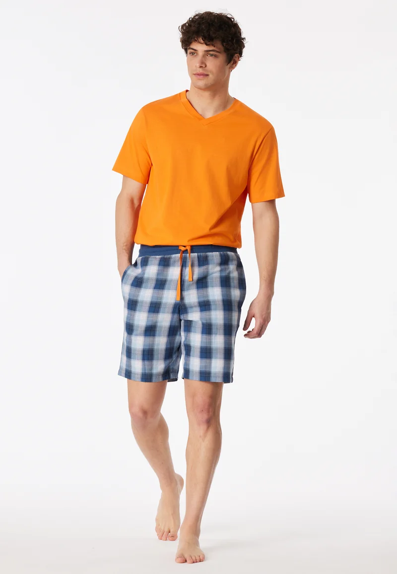 Hose kurz Blau/Weiss kariert - Mix+Relax