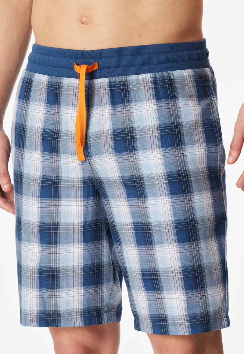 Hose kurz Blau/Weiss kariert - Mix+Relax