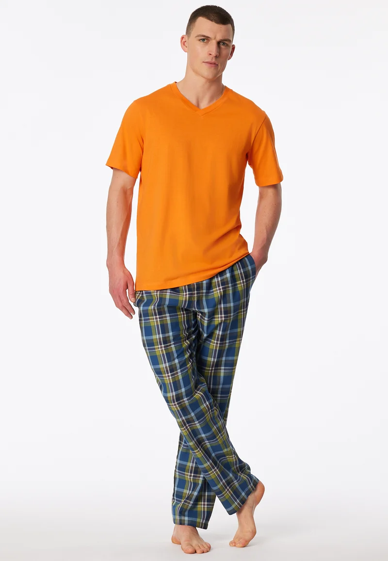 T-Shirt V-Ausschnitt Orange - Mix+Relax