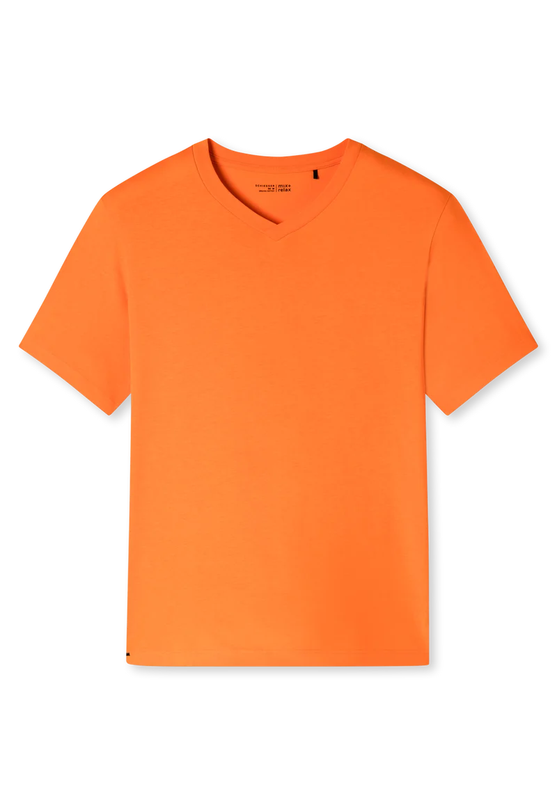 T-Shirt V-Ausschnitt Orange - Mix+Relax